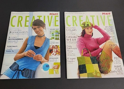 Lot of 2 PFAFF Creative Magazine No. 3 & 6 Patterns and Full Sized Designs