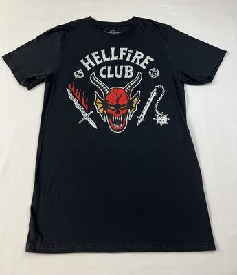 Netflix Stranger Things Hellfire Club Graphic T Shirt Black Mens Size Small