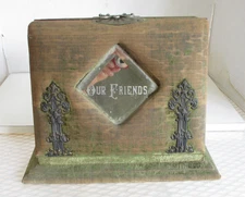 Vintage Victorian Green Table Top Photogragh Album (empty)