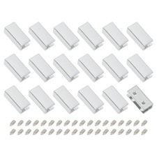 18Pcs Metal Belt Buckle End Tip, 0.75" Wide Rectangle Zipper Tip, Silver