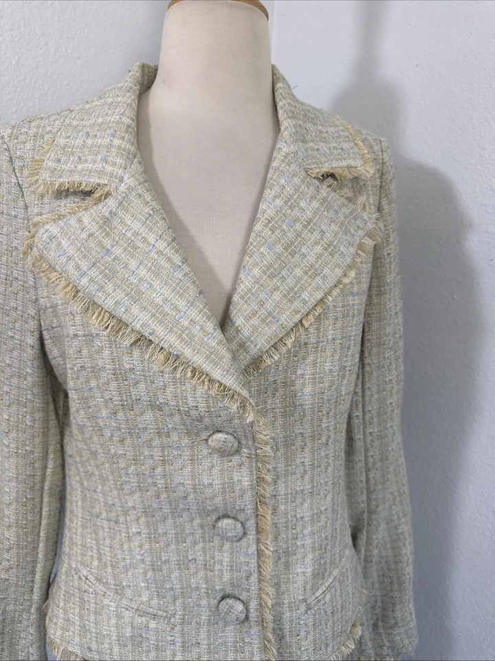 Blazer Tweed Ady Gluck Frankel Objetos Necesarios Mujer M Oficina Sirena Academia Foto 3 de 4