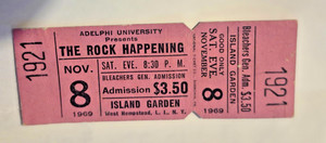 THE ROCK HAPPENING 1969 full Concert ticket -Sly & Family Stone "Stand" Nov.8-