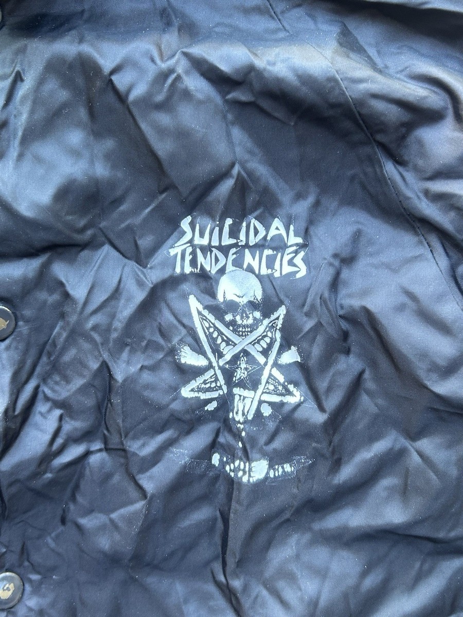 Obey x Suicidal Tendencies Jacket Men's Small Black Wool Quilted