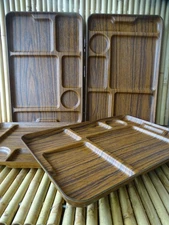 x4 set plateau repas design Caleppio Italy 70's cuisine rétro vintage Italie