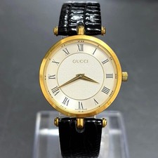 Gucci Shelley Line Analog Dress Watch Womens Gold GG 31.5mm Quartz Style