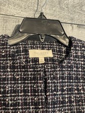 NWT Talbots Petite Navy Multicolor Tweed Blazer Gold Button Jacket Womens 2P