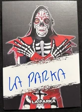 La Parka auto card Wwe AAA wrestling Lucha Libre signed wcw AEW cmll Mexico
