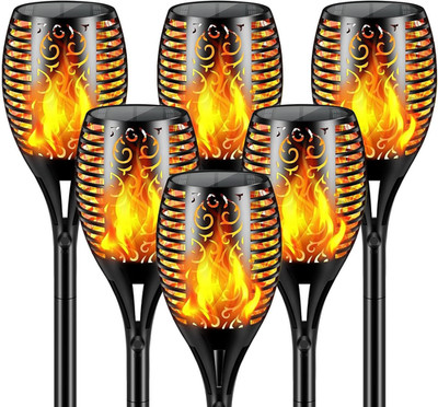 Large Solar Torch Lights Flickering Flames Torches 43'' Height (6)