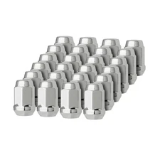 24 Chrome 12x1.5 Closed End Bulge Acorn Lug Nuts - Cone Seat - 19mm Hex