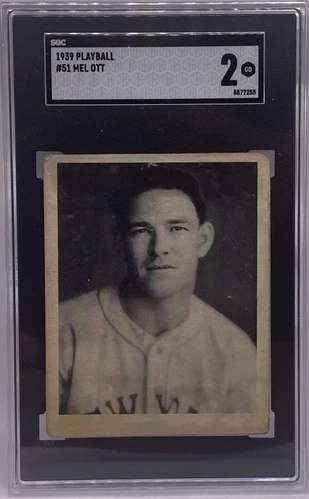 1939 Play Ball #51 Mel Ott SGC 2 GOOD GRADED New York Giants Card