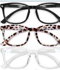 Blue Light Blocking Glasses Set of 3 TR90 Frame Unisex Computer Eyewear NEW