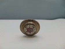 Antique Victorian picture hanging nail with glass red star knob 1" x 2 1/2"