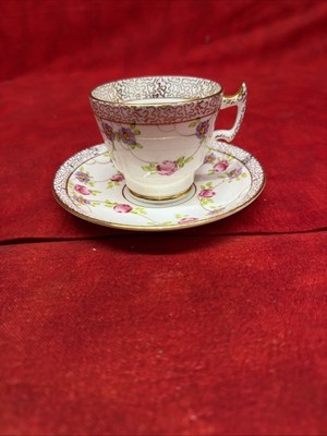 VINTAGE PHOENIX BONE CHINA DEMITASSE CUP & SAUCER SET ENGLAND (2)