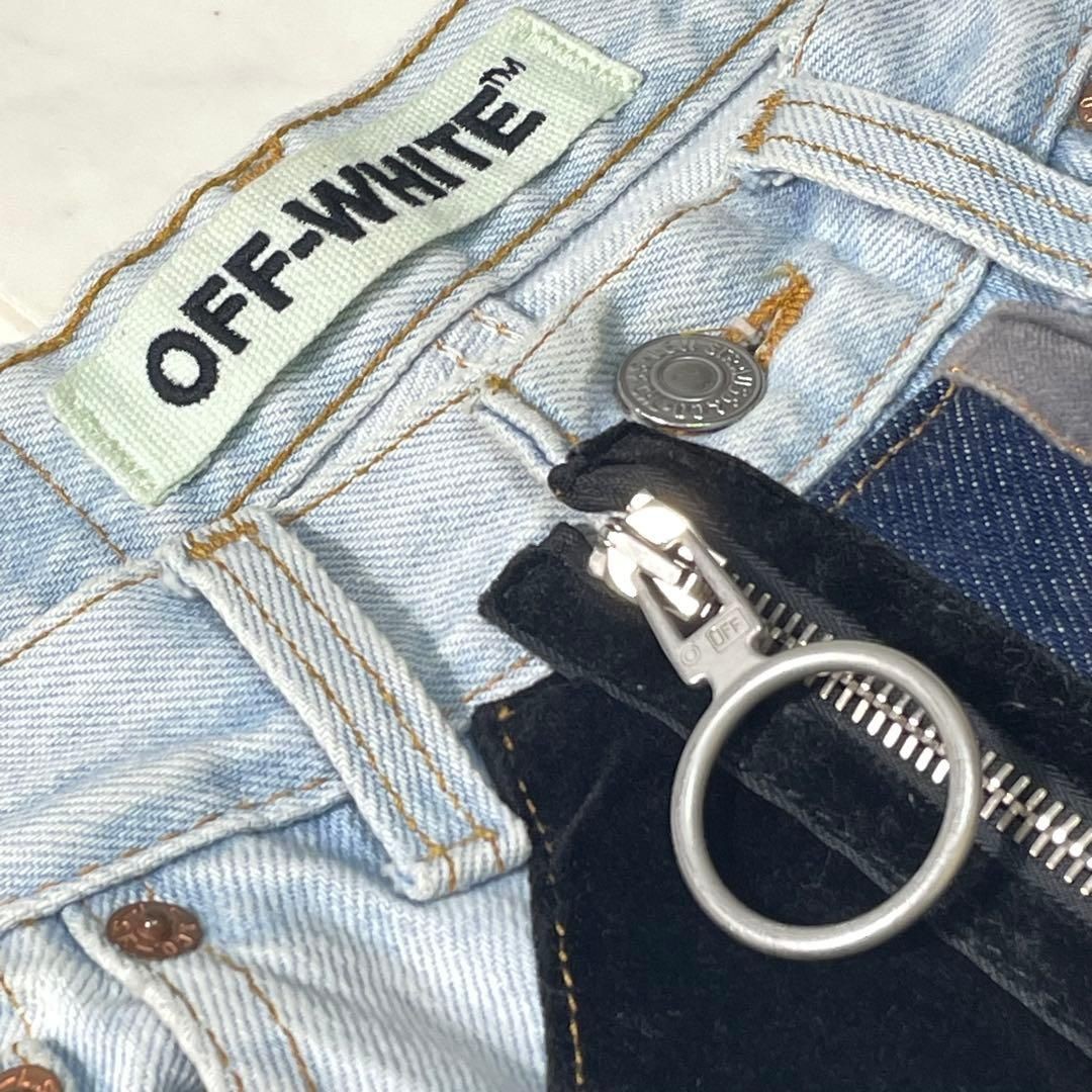 Men's Wear Off-White OFF WHITE LEVI S reconstructed patchwork denim pants thumbnail 5