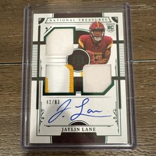 2025 National Treasures Jaylin Lane Dual Color Three RPA /83 Commanders SP