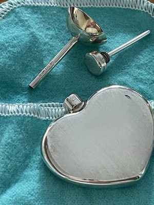 TIFFANY & Co. Vintage Sterling Silver 925 Heart Atomizer Perfume Bottle Flusk