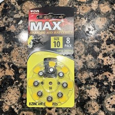 8 Pk CVS Max Hearing Aid Batteries Size 10 Exp Apr 2027