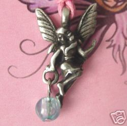 Pewter Fairy Necklace Faery Jewelry Meadow Dewdrop - Picture 1 of 1
