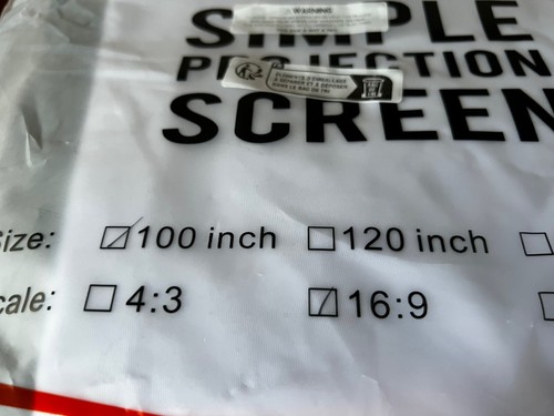 Simple Projection Screen 100" 16:9 NIP - Picture 2 of 3