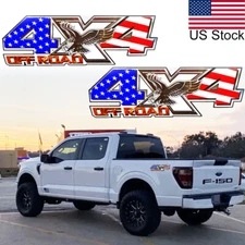 2pcs US Flag Eagle 4X4 Off Road Truck Bed Side Decal Sticker For Ford Chevy Ram