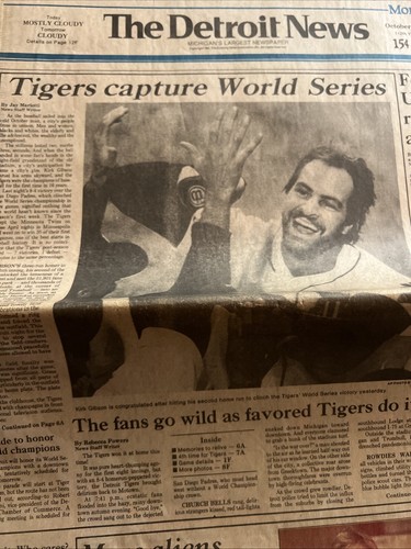 1984 Detroit Tigers Capture World Series Newspapers Detroit News October 15 1984 - Picture 7 of 7