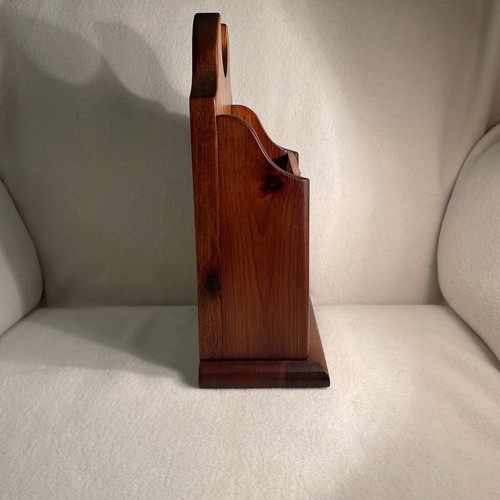 Brown Wooden Organizer W/ Square Italian Tile White & Brown Bird Stand Or Hang - Picture 5 of 7