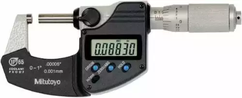 Mitutoyo 0 to 25.4mm IP65 Standard Electronic Outside Micrometer 0.000005" Re...