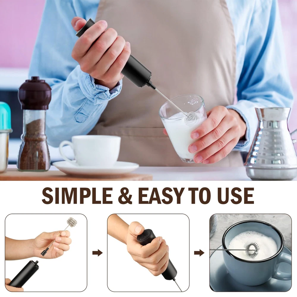Milk Frother Wand for Coffee, Coffee Foamer Drink Mixer,Handheld Frother Rech...