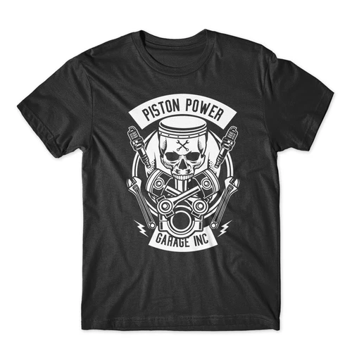 Piston Power Garage T-Shirt 100% Cotton Premium Tee New