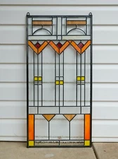 Stained glass Clear Beveled window panel FRANK LLOYD WRIGHT "TREE OF LIFE"17*34 