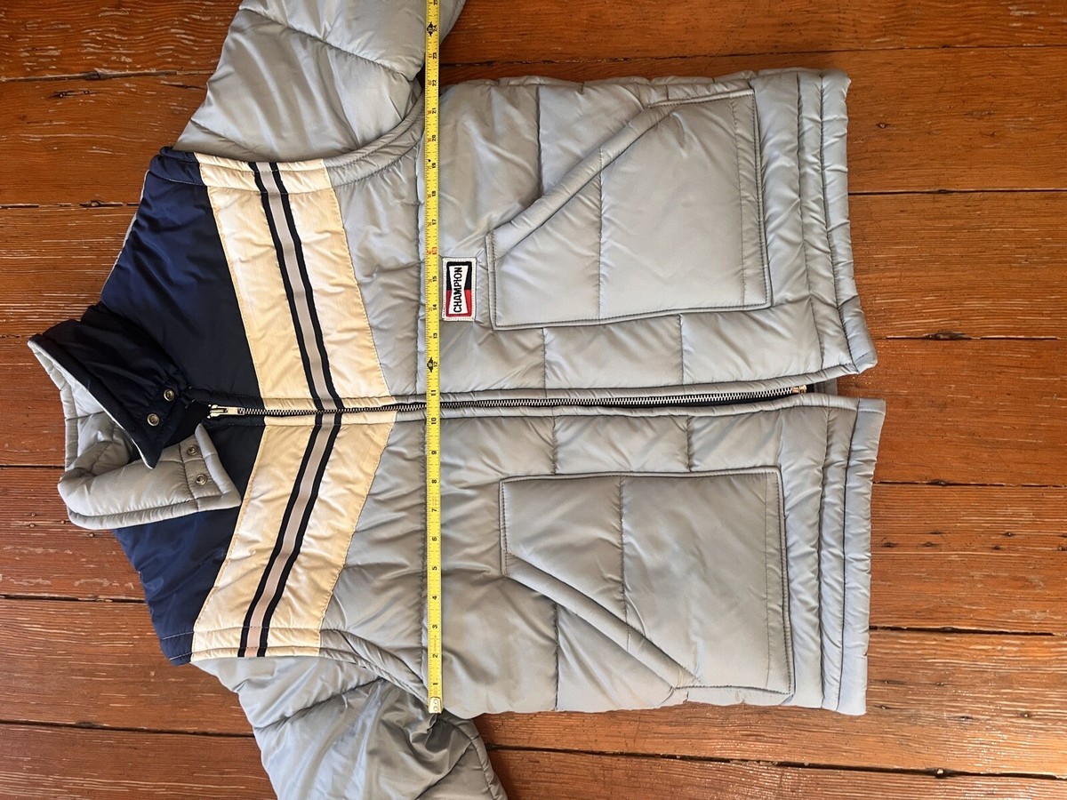 Vtg 70s Champion Jacket Spark Plugs racing apparel Puffer jacket