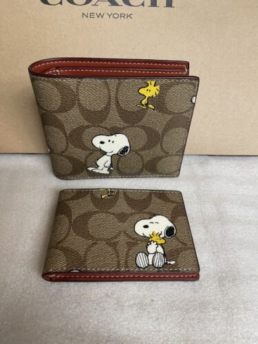 Coach Peanuts 3 In 1 Wallet In Signature Canvas With Snoopy Woodstock Print