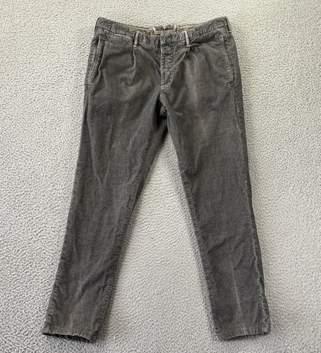 Incotex Slacks Mens 34x29 Gray Slim Fit Chino Cotton Blend Button Fly 1st694