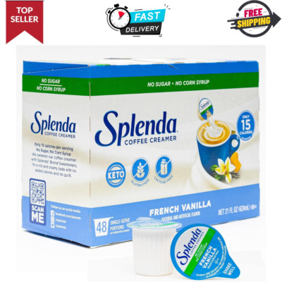 SPLENDA Single Serve Coffee Creamer Cups, Sugar Free French Vanilla - 48 Counts