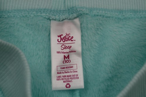 Justice Girls Blue 2 Pc Plush Pajama Sleepwear Set Size Medium - Picture 8 of 8