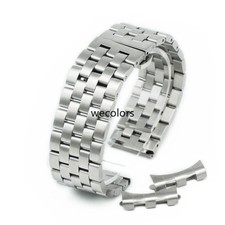 Curved Brushed Stainless Steel Matte Bracelet Watch Band Strap 16/18/19/20/21/22