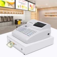 Electronic Cash Register Drawer Box w/ Key LED Display for Retail Restaurant POS