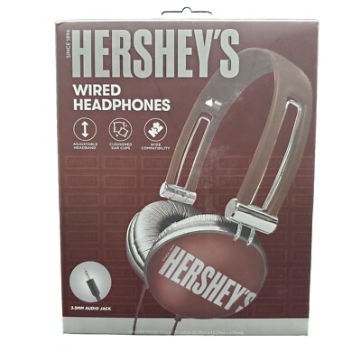 Hershey's Stereo Wired Headphones Adjustable Headband Comfort Ear Cushions
