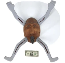 Native Eskimo Yupik Spirit Mask Shaman Duck Transformation Signed 22” X 18” X 8”