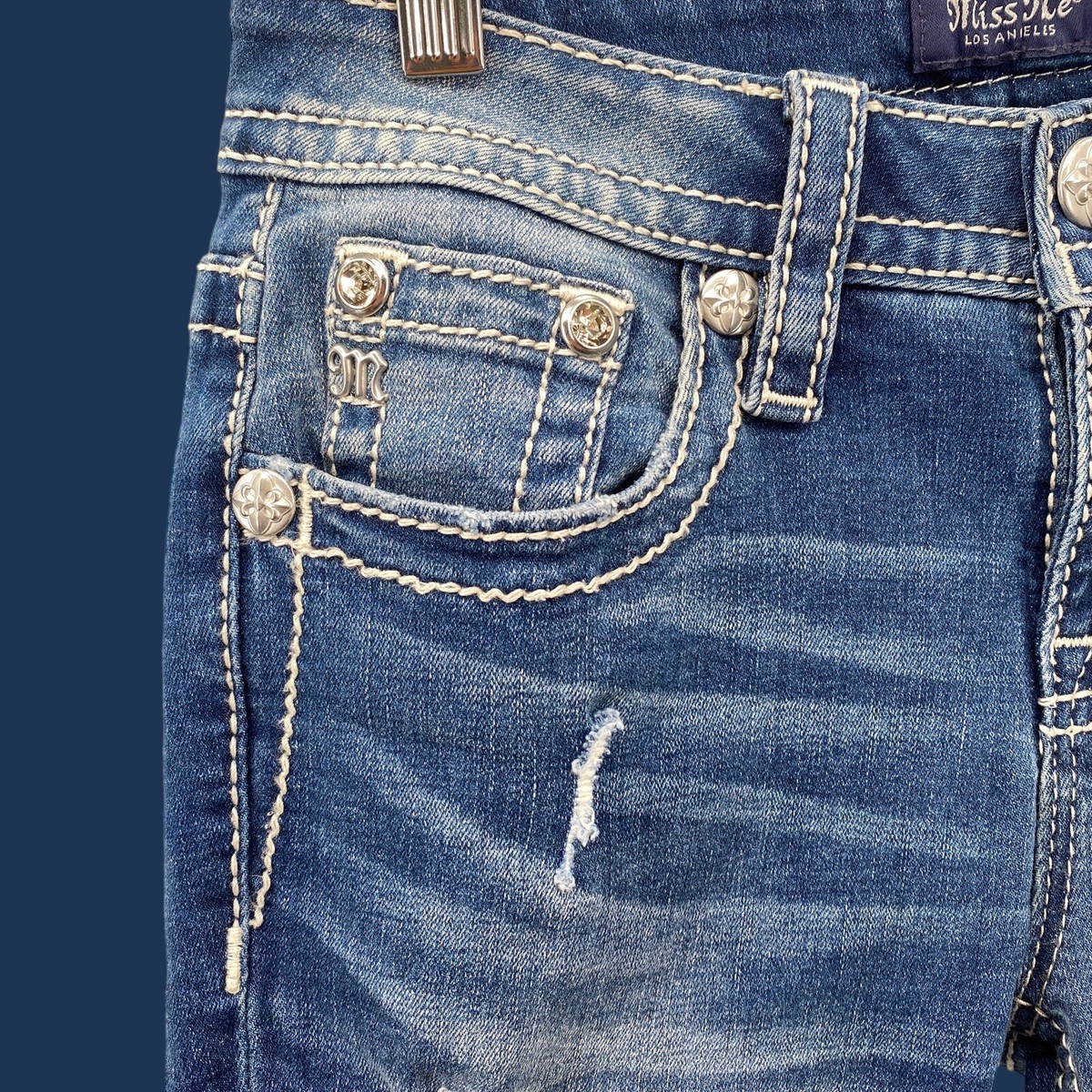 Miss Me Mid Rise Capri Denim Jeans Size 25 Butterfly Pockets Miss Me Mid Rise Capri Denim Jeans Size 25 Butterfly Pockets