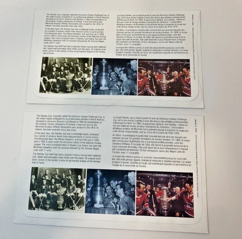 1993 Canada Stanley Cup 100 years Hockey Stamp Env. (2pcs) - Image 4 of 4