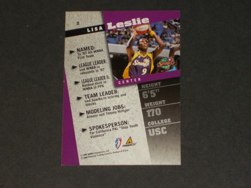 1998 Pinnacle WNBA, Lisa Leslie #2, BELLISSIMA cartolina!!! - Foto 2 di 2