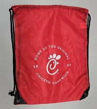 Chik-Fil-A Drawstring Bag 17.5"x13" Gym Sport Tote Chik Fil A Chicken Sandwich 