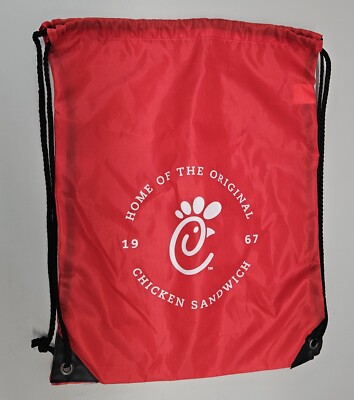 Chik-Fil-A Drawstring Bag 17.5''x13'' Gym Sport Tote Chik Fil A Chicken Sandwich 