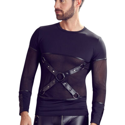 Herren Langarm Shirt mit Harness M L XL Männer Longsleeve Club-Wear ''Ericy''