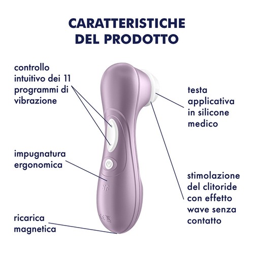 Satisfyer Pro 2 Succhia Clitoride Stimolatore Vaginale Elegante Donna Air Pulse - Foto 29 di 39