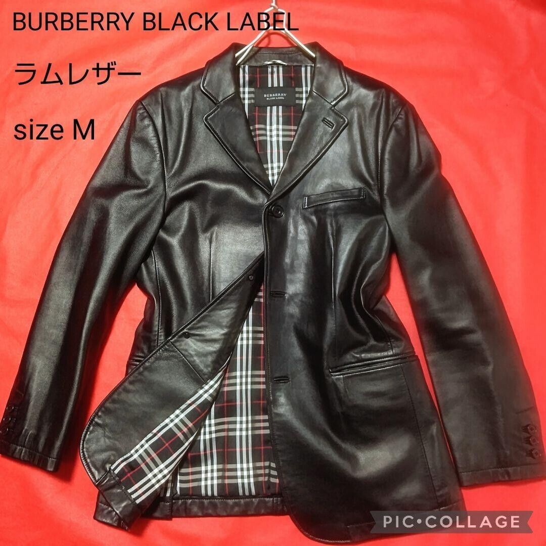 Burberry Black label Lamb leather Coat Black size: M from Japan