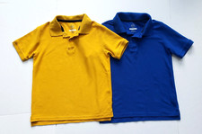 Lot of 2 Wonder Nation Boy's Blue  Yellow Polo Shirt School Uniform, Size 8H 