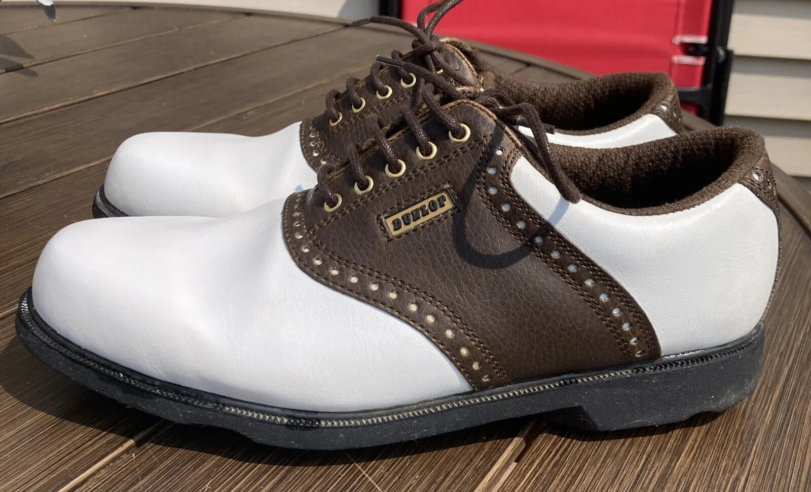 Dunlop Classic Saddle Men Size 8 Golf Shoes Spikeless Great Condition