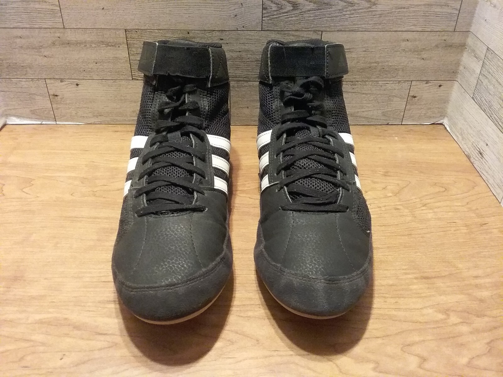 MEN'S ADIDAS HVC WRESTLING SHOES BLACK/WHITE US SIZE… Gem